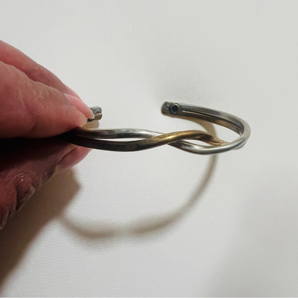 Preowned Sergio Lub "Copper Silver Dance" Magnetic Twisted Metal Signed Cuff - S